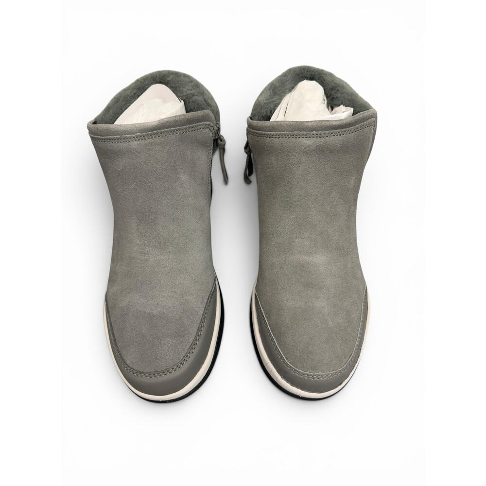 Vionic Charcoal Faux Suede Faux Fur Zip Ankle Booties Women’s 6.5 M - Picture 4 of 9